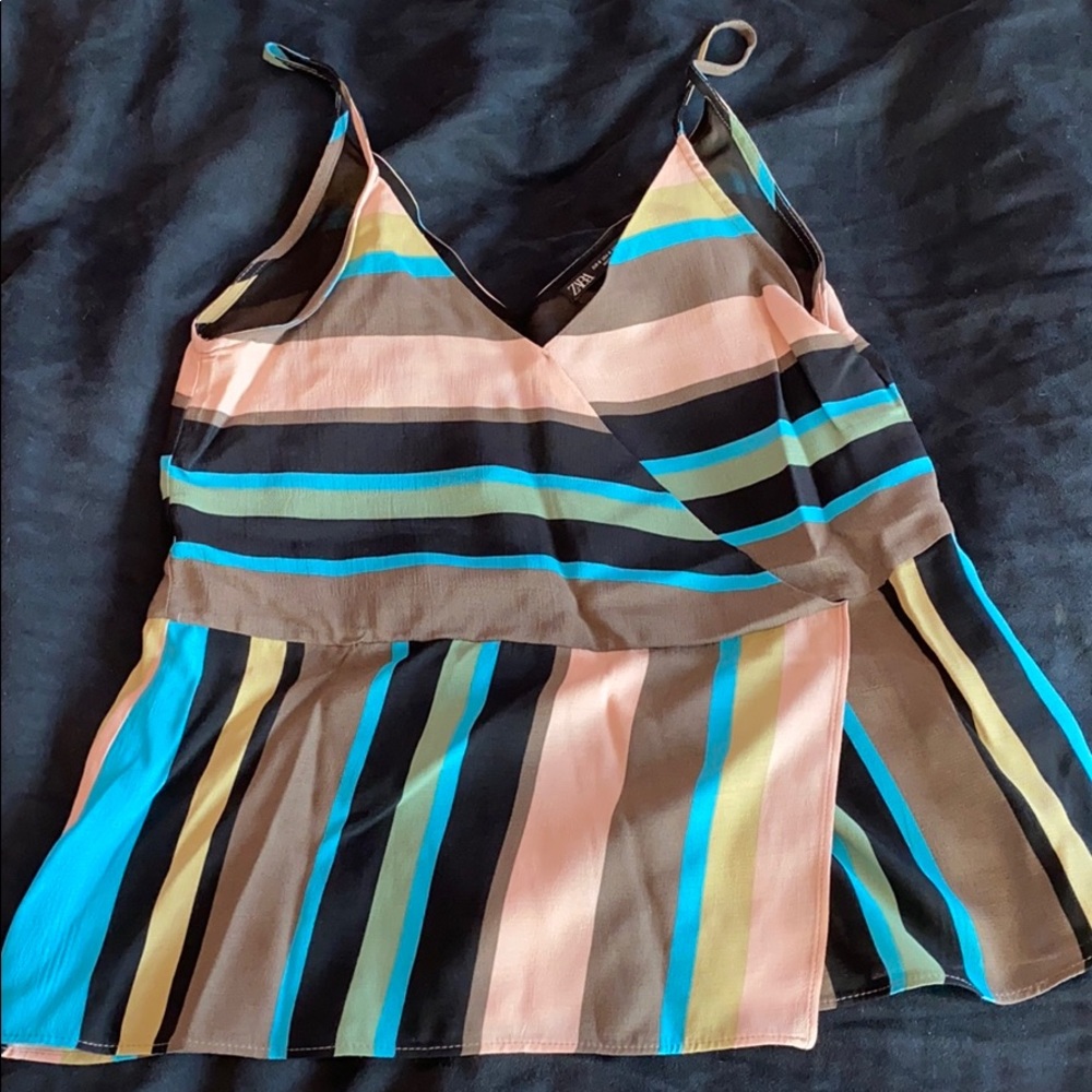 Multi-color spaghetti strap Zara tank